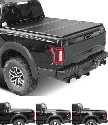 غطاء Lyon 8ft / 98 "غطاء سرير Tri-Fold Hard Tri-Fold متوافق مع غلاف Tonneau 1999-2025 Ford F-250 F-350 F-450 Super Duty Tonneau in Kuwait