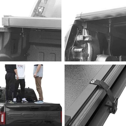 غطاء Lyon 8ft / 98 "غطاء سرير Tri-Fold Hard Tri-Fold متوافق مع غلاف Tonneau 1999-2025 Ford F-250 F-350 F-450 Super Duty Tonneau in Kuwait