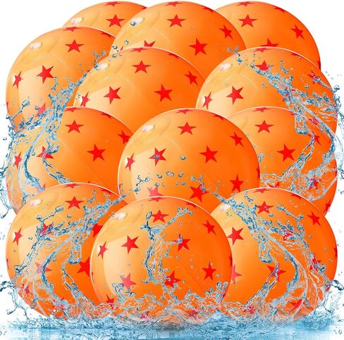 12 PCS anime beach balls bulk 12 int صفراء وأحمر نجم الشاطئ الكرة للأطفال قابلة للنفخ ، تطفو لحفلة عيد ميلاد الصيف هدية ألعاب السباحة الهدية in Saudi Arabia