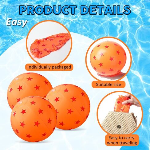 12 PCS anime beach balls bulk 12 int صفراء وأحمر نجم الشاطئ الكرة للأطفال قابلة للنفخ ، تطفو لحفلة عيد ميلاد الصيف هدية ألعاب السباحة الهدية in Saudi Arabia