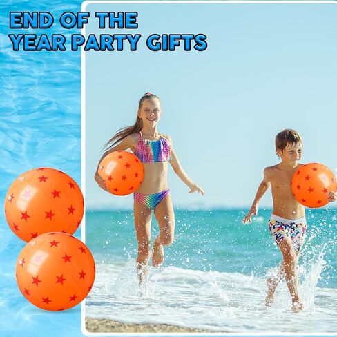12 PCS anime beach balls bulk 12 int صفراء وأحمر نجم الشاطئ الكرة للأطفال قابلة للنفخ ، تطفو لحفلة عيد ميلاد الصيف هدية ألعاب السباحة الهدية in Saudi Arabia