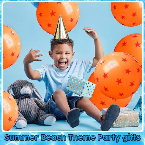 12 PCS anime beach balls bulk 12 int صفراء وأحمر نجم الشاطئ الكرة للأطفال قابلة للنفخ ، تطفو لحفلة عيد ميلاد الصيف هدية ألعاب السباحة الهدية in Saudi Arabia