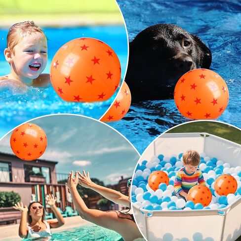 12 PCS anime beach balls bulk 12 int صفراء وأحمر نجم الشاطئ الكرة للأطفال قابلة للنفخ ، تطفو لحفلة عيد ميلاد الصيف هدية ألعاب السباحة الهدية in Saudi Arabia
