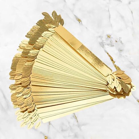 100 حزمة عاكس من المنديل الذهبي الحلقات الأنيقة Lase Cut Leaf Buckle حامل منديل يمكن التخلص منه لحفل حفل زفاف عشاء الديكور in Saudi Arabia