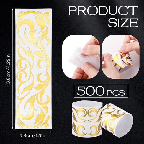 500 PCS نطاقات منديل ذهبية يمكن التخلص منها من منديل لاصق ذاتي مع شركة ذهبية تقليم وليس فضفاضة نطاقات الجدول إعداد حفل الزفاف in Saudi Arabia
