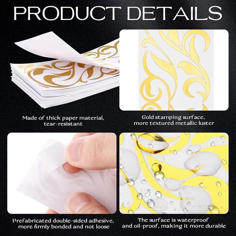 500 PCS نطاقات منديل ذهبية يمكن التخلص منها من منديل لاصق ذاتي مع شركة ذهبية تقليم وليس فضفاضة نطاقات الجدول إعداد حفل الزفاف in Saudi Arabia