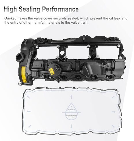 MOSTPLUS 11127552281 Engine Valve Cover Compatible with BMW N52 E70 E82 E90 E91 Z4 X3 X5 128i 328i 528i in Saudi Arabia
