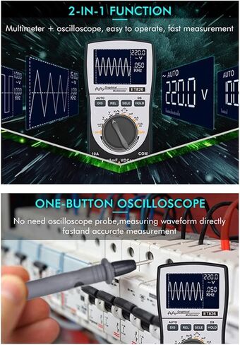 Current Signal Generator Digital Multimeter Oscilloscope Auto Range Direct Current Voltage Current Meter Capacitance Resistance Testers, BlackGrey in Kuwait