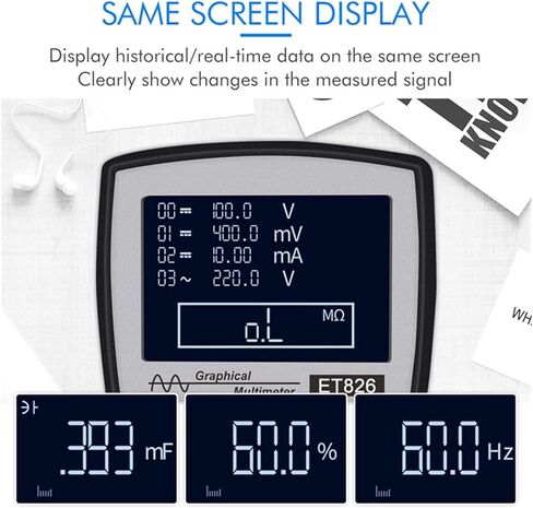 Current Signal Generator Digital Multimeter Oscilloscope Auto Range Direct Current Voltage Current Meter Capacitance Resistance Testers, BlackGrey in Kuwait
