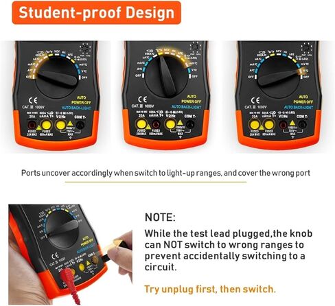 Current Signal Generator Digital 6000 Counts Multimeter Auto/Manual Range Avometer Measuring Meter with Self-Locking Protection in Kuwait