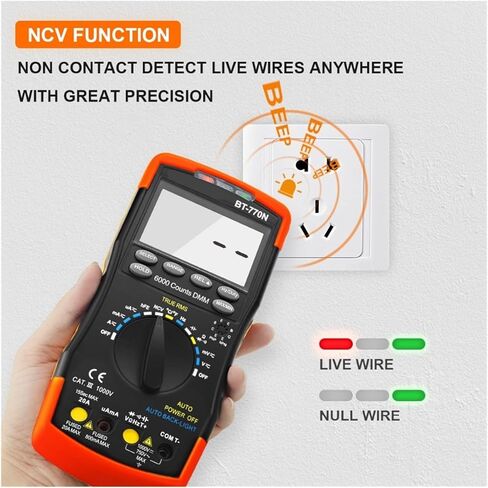 Current Signal Generator Digital 6000 Counts Multimeter Auto/Manual Range Avometer Measuring Meter with Self-Locking Protection in Kuwait