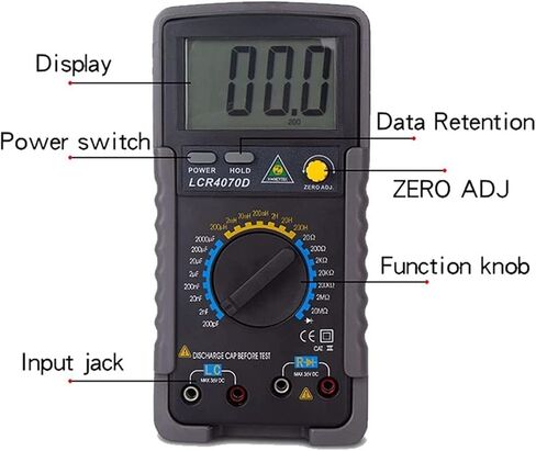 Current Signal Generator Digital Multimeter Meter Capacitance Tester Inductance Tester Resistance Meter, Black Red in Saudi Arabia