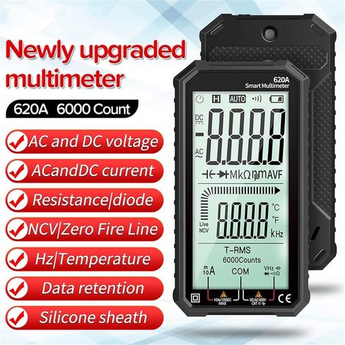 Current Signal Generator Digital Multimeter Transistor Tester 6000 Counts True RMS Auto Electrical Capacitance Meter Temp Resistance Measure Meter (Color : Red) in Saudi Arabia
