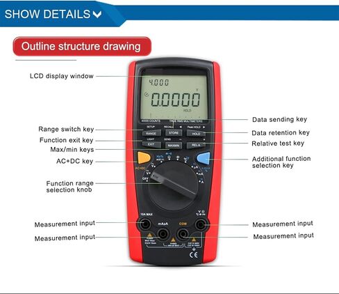 مولد الإشارة الحالي Digital Multmeter Auto Range AC DC Voltage Tester 39999 Counts Smart USB Capacitance Meter (Color: UT71D) in Saudi Arabia