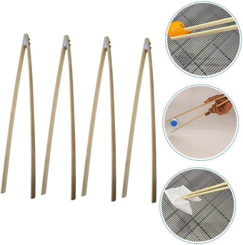 Cabilock Bamboo Trash Clamp 4pcs Pickup Sticks Design Orgonomic Design لإزالة القمامة بسهولة in Saudi Arabia