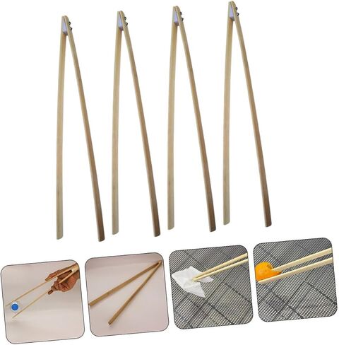 Cabilock Bamboo Trash Clamp 4pcs Pickup Sticks Design Orgonomic Design لإزالة القمامة بسهولة in Saudi Arabia