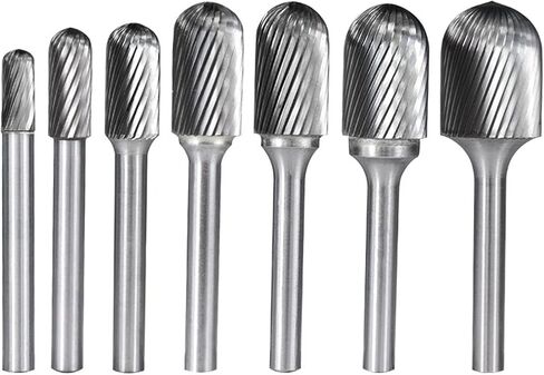 Tungsten Carbide bur bur single cut rotary file l type for metal woodworking corving tool burrs 6mm shank 1pcs (color: 25.4x12.7mm ، size: Single Cut) in Saudi Arabia