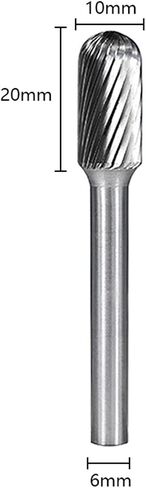Tungsten Carbide bur bur single cut rotary file l type for metal woodworking corving tool burrs 6mm shank 1pcs (color: 25.4x12.7mm ، size: Single Cut) in Saudi Arabia