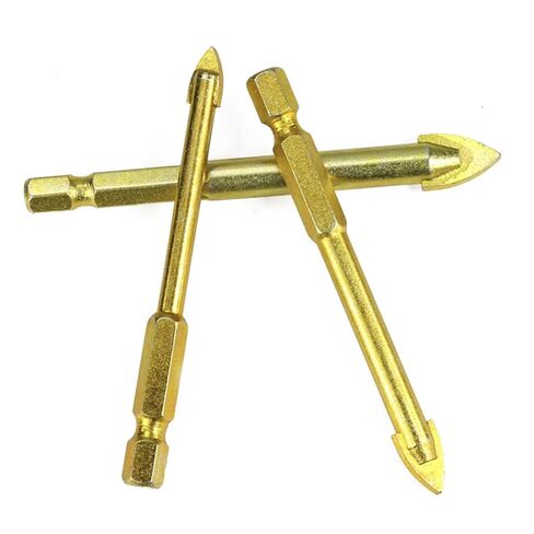 قطع الحفر الزجاجية كربيد الأدوات السداسية التيتانيوم أدوات الطاقة المطلية بالملحقات الجدارية الحائط ثقب الزجاج 1 مجموعة (اللون: 5pcs 3-10mm) in Kuwait