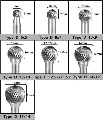 Tungsten Carbide Burr Bit Engraving 6mm Shank Single Cut Rotary Files for Metal Woodworking Tools 1Pcs (Color : 6x5mm) in Saudi Arabia