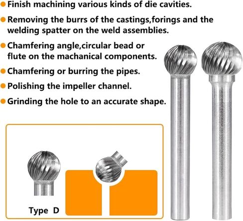 Tungsten Carbide Burr Bit Engraving 6mm Shank Single Cut Rotary Files for Metal Woodworking Tools 1Pcs (Color : 6x5mm) in Saudi Arabia