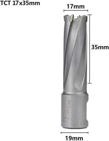 Annular Weldon Shank Magnetic Hollow Drill Bit for Metal Carbide Hole Saw Cutter Drill 1Pcs (Color : 17x35mm) in Kuwait