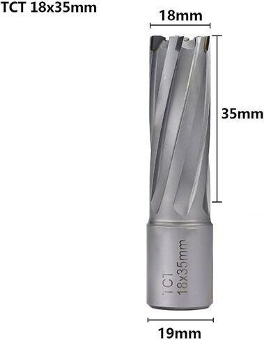 Annular Weldon Shank Magnetic Hollow Drill Bit for Metal Carbide Hole Saw Cutter Drill 1Pcs (Color : 17x35mm) in Kuwait