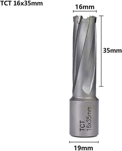 Annular Weldon Shank Magnetic Hollow Drill Bit for Metal Carbide Hole Saw Cutter Drill 1Pcs (Color : 17x35mm) in Kuwait