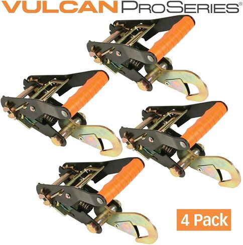 VULCAN Ratchet Buckle - Snap Hook - 2 Inch Wide Handle - High-Viz - 4 Pack - 3,300 Pound Safe Working Load in Saudi Arabia