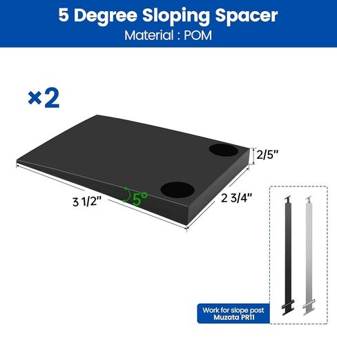 Muzata PR11 Slope Post Postsories 2Pack 5 درجات الفواصل POM لمدة 25 إلى 40 درجة SLOPE PA31 BNP in Saudi Arabia