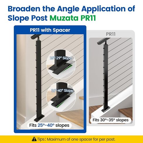 Muzata PR11 Slope Post Postsories 2Pack 5 درجات الفواصل POM لمدة 25 إلى 40 درجة SLOPE PA31 BNP in Saudi Arabia