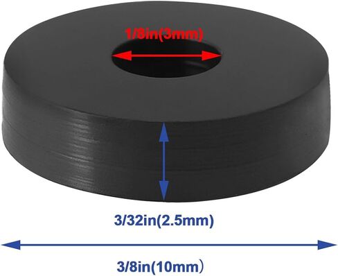 50pcs EPDM Rubber Rubber Washers ID 3MM OD 10MM سميكة 2.5 مم غسالات مطاط in Kuwait