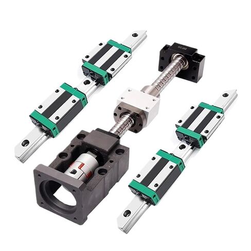 Linear Motion Ball Screw Precision Part 300-1000mm 2pcs HGR20 Linear Guide + 4pcs HGW20CC Slider + SFU2010 Ball Screw Kit +Motor Base(500mm) in Kuwait