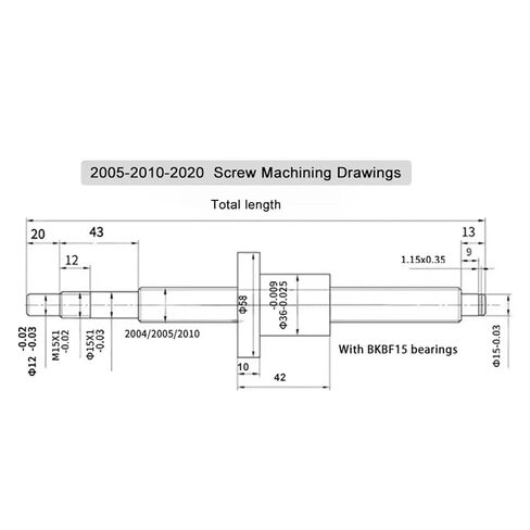 Linear Motion Ball Screw Precision Part 300-1000mm 2pcs HGR20 Linear Guide + 4pcs HGW20CC Slider + SFU2010 Ball Screw Kit +Motor Base(500mm) in Kuwait