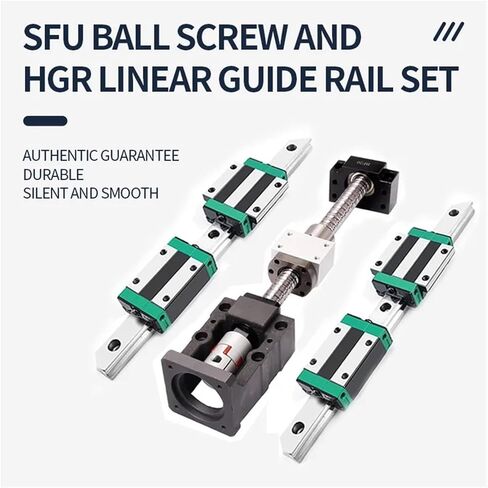 Linear Motion Ball Screw Precision Part 300-1000mm 2pcs HGR20 Linear Guide + 4pcs HGW20CC Slider + SFU2010 Ball Screw Kit +Motor Base(500mm) in Kuwait