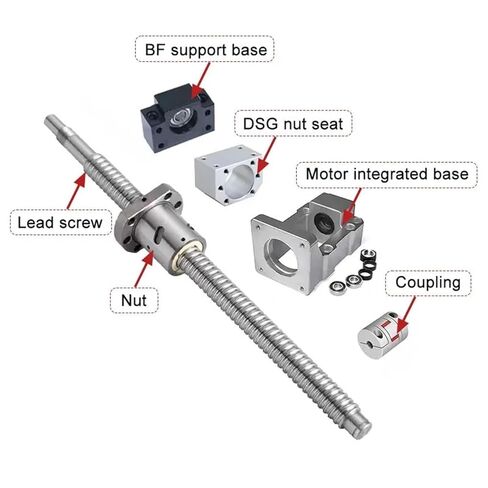 دقة كرة محرك خطية الجزء 1 مجموعة SFU2010 كرات الكرة الجوز 1050-2000 مم بطاقات مغزل الكرة المسمار ومجموعات المحركات لإكسسوارات آلة النقش (1500 مم) in Kuwait