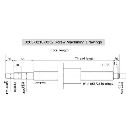 Linear Motion Ball Screw Precision Part 300-1000mm SFU3232 C3 Level Ground Ball Screw R32 Lead 32mm Ball Nut High Precision(800mm) in Kuwait
