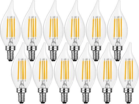 مصابيح مصباح LED المصباح E12 Candelabra 40watt مكافئ ، 2700K أبيض ناعم دافئ ، 4W B11 مصابيح ضوء الثريا ، مصباح شمعة LED لغرفة النوم ، المطبخ ، مروحة السقف ، 12 حزمة in Kuwait
