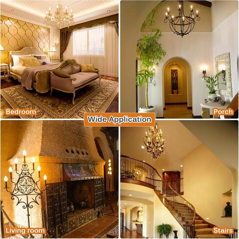 مصابيح مصباح LED المصباح E12 Candelabra 40watt مكافئ ، 2700K أبيض ناعم دافئ ، 4W B11 مصابيح ضوء الثريا ، مصباح شمعة LED لغرفة النوم ، المطبخ ، مروحة السقف ، 12 حزمة in Kuwait