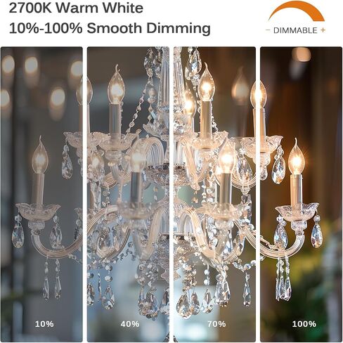 مصابيح مصباح LED المصباح E12 Candelabra 40watt مكافئ ، 2700K أبيض ناعم دافئ ، 4W B11 مصابيح ضوء الثريا ، مصباح شمعة LED لغرفة النوم ، المطبخ ، مروحة السقف ، 12 حزمة in Kuwait