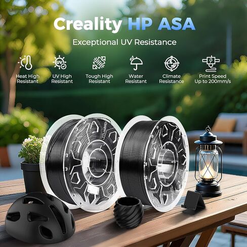 CREALITY HP ASA خيوط 1.75 مم ، متينة ، عالية المقاومة للأشعة فوق البنفسجية ، عالية التحمل درجة الحرارة- خيوط الطابعة ثلاثية الأبعاد مثالية لطباعة الأجزاء الوظيفية في الهواء الطلق ، 1 كجم (2.2 رطل)/التخزين المؤقت ، الأسود in Saudi Arabia
