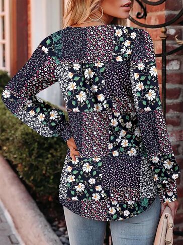 قمصان Bette Boutik طويلة الأكمام للنساء توبز قمم بلوزات أرجل أرجل طاقم تونك للبان S-3XL in Kuwait