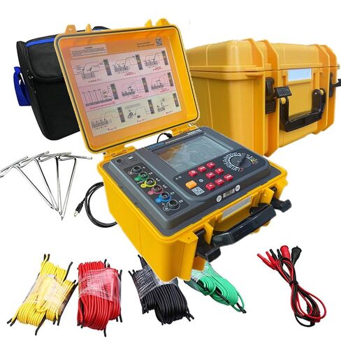 Double Clamp Earth Resistance Meter Multifunction Ground Resistance Tester Digital Soil Resistivity Tester with 0.00Ω-30.00kΩ AC Leakage Current 0.00mA-600A Soil Resistivity 0.00Ωm-9000kΩm in Saudi Arabia