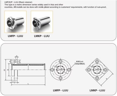 1PC Long Square Flange Linear Motion Bearings LMKP6/8/10/12/16/20/25/30/40/50LUU High Precision Flange Linear Bearing(LMKP60LUU 60x90x209mm) in Saudi Arabia