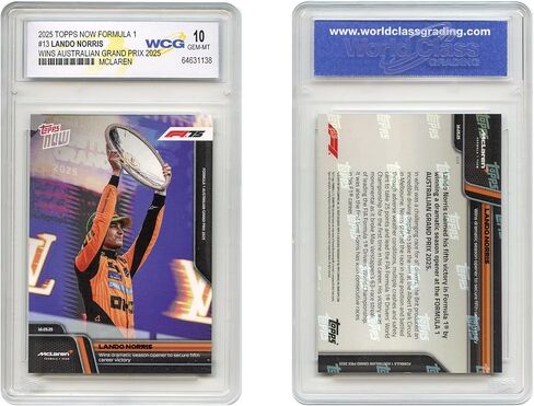2025 Topps Now Formula 1 Lando Norris McLaren Wins Grand Prix Card #13 - Graded GEM Mint 10 in Kuwait