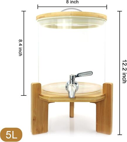 Glass Drink Dispenser,4.1 Gallon Water Dispenser with Stand,Glass Beverage Dispenser with Spigot - Large Drink Dispensers for Parties,Wedding,Bars,Restaurants in Saudi Arabia