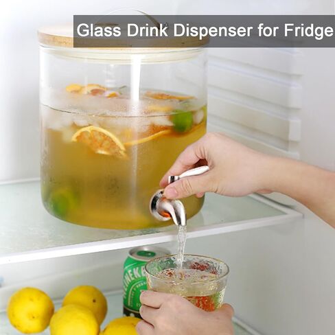 Glass Drink Dispenser,4.1 Gallon Water Dispenser with Stand,Glass Beverage Dispenser with Spigot - Large Drink Dispensers for Parties,Wedding,Bars,Restaurants in Saudi Arabia