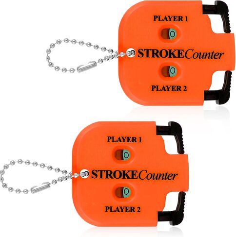 BOXOB 2pcs Golf Stroke Counter, Mini Golf Score Keeper Handy Portable 2-Player Shot Clicker Scorekeeper with Key Chain for Different Kinds of Competitions and Games in Saudi Arabia