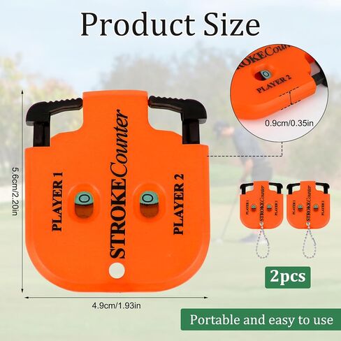 BOXOB 2pcs Golf Stroke Counter, Mini Golf Score Keeper Handy Portable 2-Player Shot Clicker Scorekeeper with Key Chain for Different Kinds of Competitions and Games in Saudi Arabia