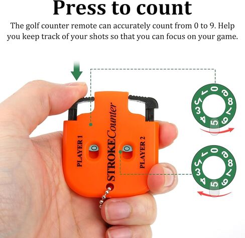 BOXOB 2pcs Golf Stroke Counter, Mini Golf Score Keeper Handy Portable 2-Player Shot Clicker Scorekeeper with Key Chain for Different Kinds of Competitions and Games in Saudi Arabia